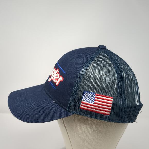 Wrangler Snapback Trucker Hat Blue One Size Mesh Back Embroidered - Picture 3 of 10